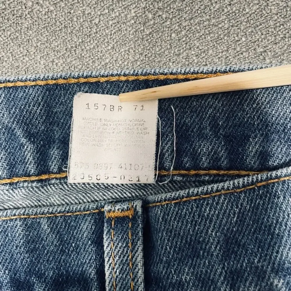 Vintage 90s Levis 505 Orange Tab Jeans Made in USA Medium Dark Wash 38x29